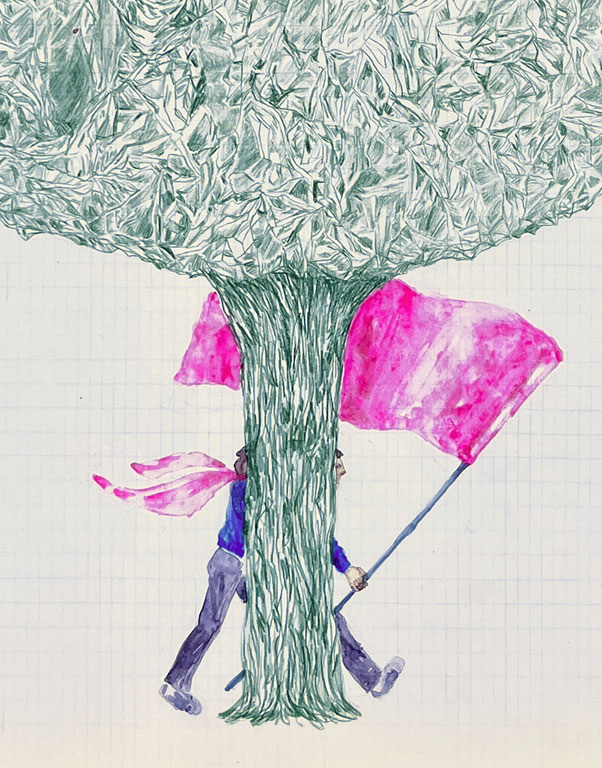 <p><span style="color: #808080; font-size: 8pt;">Coordenadas 8 (detalle) / Coordinates 8 (detail). <br>
Lápiz y acuarela sobre papel antiguo/ Pencil and watercolor on old paper. 56x44 cm. 2025