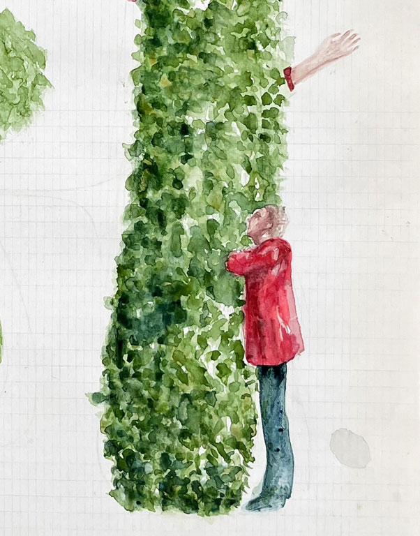 <p><span style="color: #808080; font-size: 8pt;">Coordenadas 10 (detalle) / Coordinates 10 (detail). <br>
Lápiz y acuarela sobre papel antiguo/ Pencil and watercolor on old paper. 56x44 cm. 2025