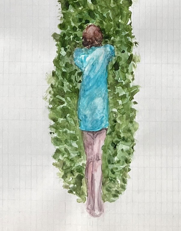 <p><span style="color: #808080; font-size: 8pt;">Coordenadas 9 (detalle) / Coordinates 9 (detail). <br>
Lápiz y acuarela sobre papel antiguo/ Pencil and watercolor on old paper. 56x44 cm. 2025