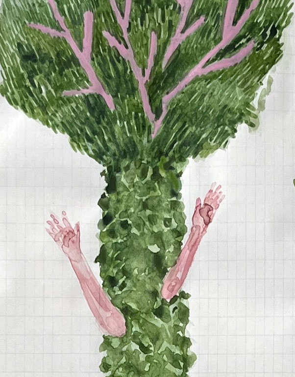 <p><span style="color: #808080; font-size: 8pt;">Coordenadas 9 (detalle) / Coordinates 9 (detail). <br>
Lápiz y acuarela sobre papel antiguo/ Pencil and watercolor on old paper. 56x44 cm. 2025